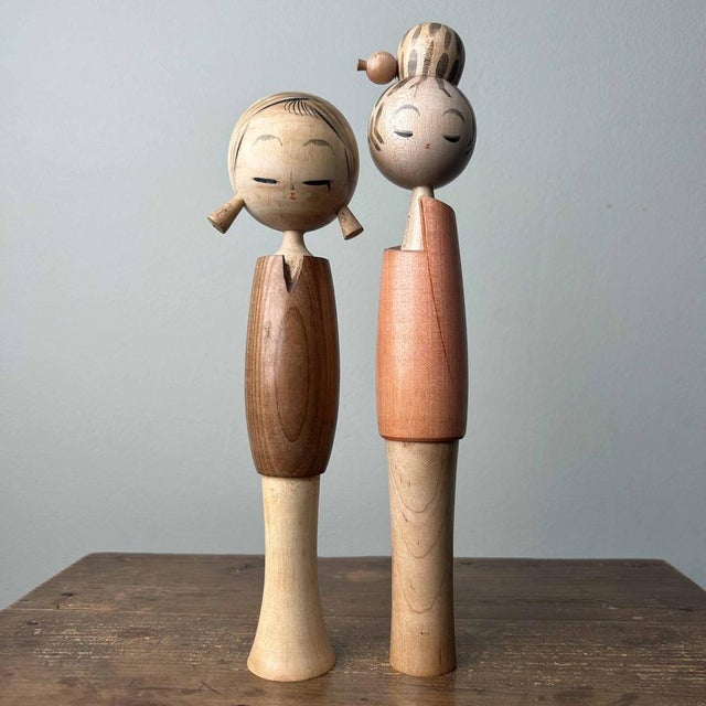 Set of Vintage Sosaku Kokeshi by Miyashita Hajime, Japan., 1960s, Set of 2 For Sale - Image 6 of 11