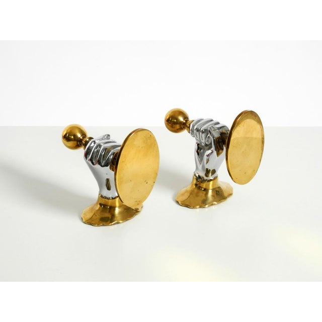 Metal Bookends in Brass from Vereinigte Werkstätten, 1980s, Set of 2 For Sale - Image 7 of 14