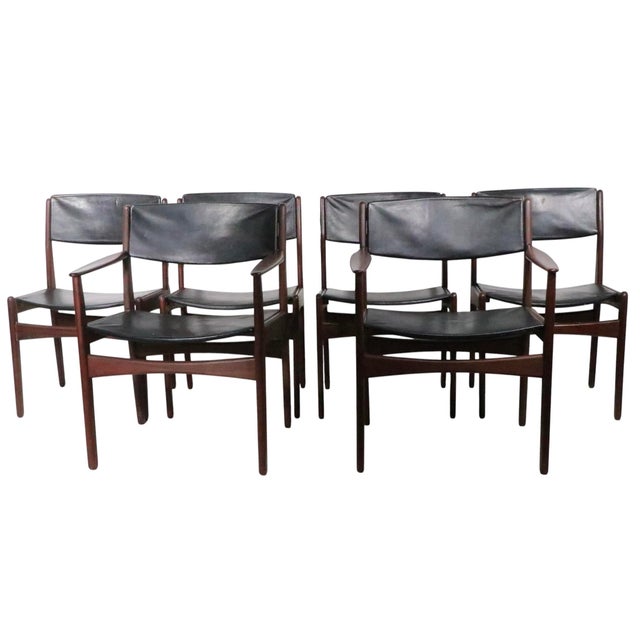 Set of Six Mid Century Danish Modern Dining Chairs by Frem Ro For Sale - Image 10 of 17