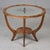 Brown Vintage French Gueridon Small Round Side Table With Etched Glass Top For Sale - Image 8 of 10