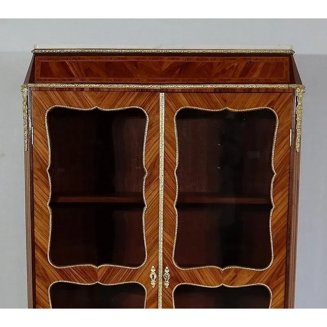 Small Louis XIV or Napoleon III Wooden Showcase Cabinet, 1850s For Sale - Image 5 of 18