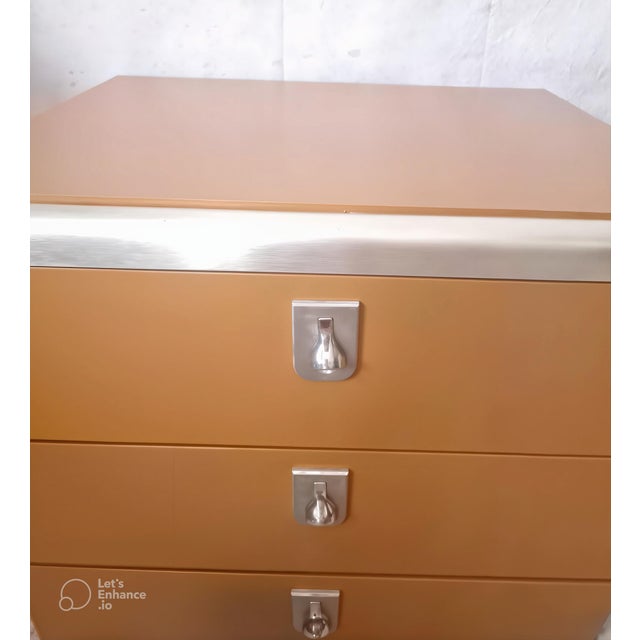 Ochre Yellow Bedside Tables, 1970s, Set of 2 For Sale - Image 3 of 10