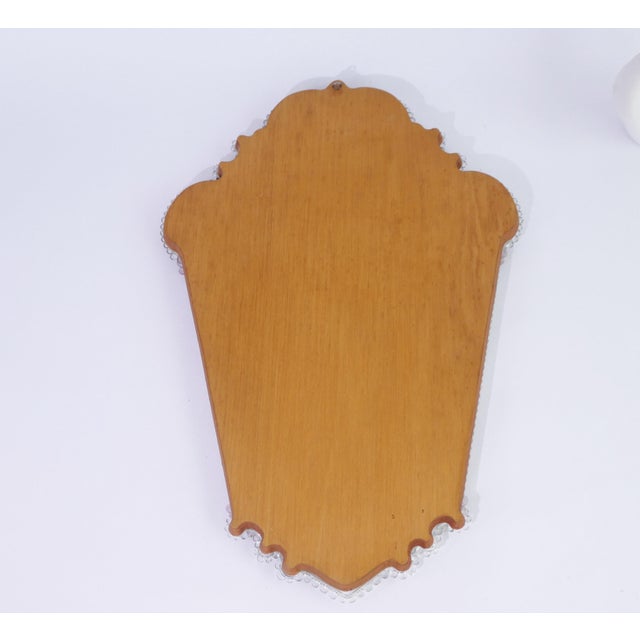 1970s Mid-Century Italian Scalloped Murano Glass Wall Mirror with Pink Flowers, 1970s For Sale - Image 5 of 12