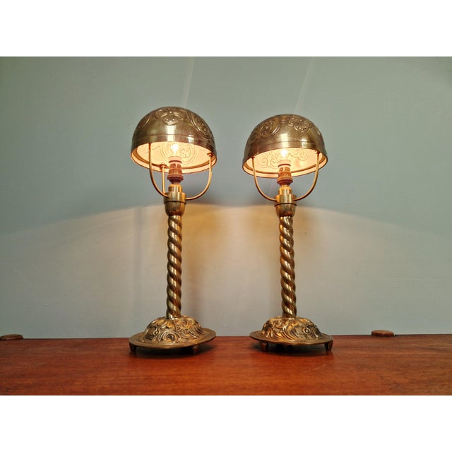 Bronze and Brass Table Lamps, 1890s, Set of 2 For Sale - Image 10 of 17