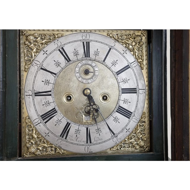 Antique Lacquered Longcase Clock, 1700s For Sale - Image 4 of 12