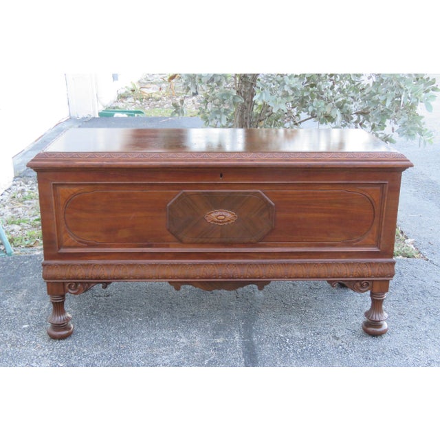 Caswell Runyan Early 1900s Cedar Chest Blanket Trunk Bench For Sale - Image 13 of 13