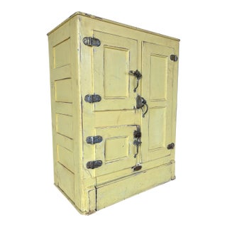 N. Snellenburg & Co. Philadelphia Antique Oak Painted Ice Box For Sale