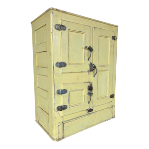 N. Snellenburg & Co. Philadelphia Antique Oak Painted Ice Box
