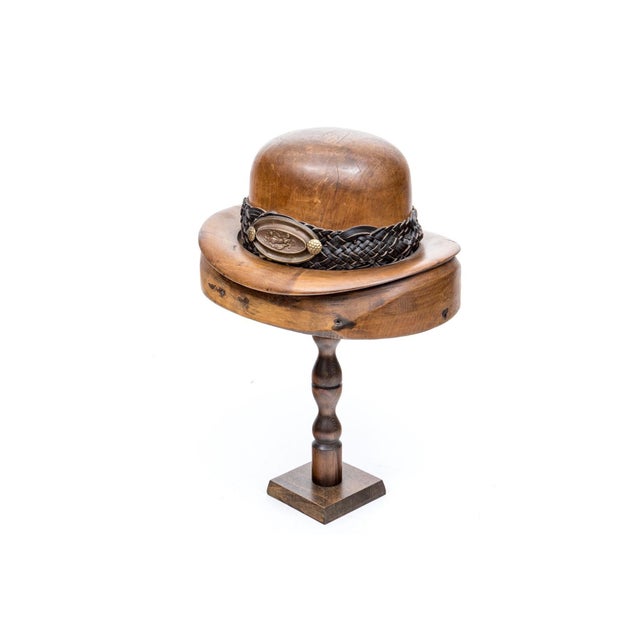 English W. Plant & Son Antique English Milliner’s Hat Block Form on Stand For Sale - Image 3 of 11