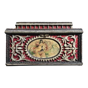 Antique 19th C. German Fretwork Tramp Art Box/Folk Art/Primitive
