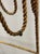 Hollywood Regency Mid Twentieth Century Hollywood Regency Twisted Metal Rope and Tassel Petite Demilune Three Shelf Table For Sale - Image 3 of 8