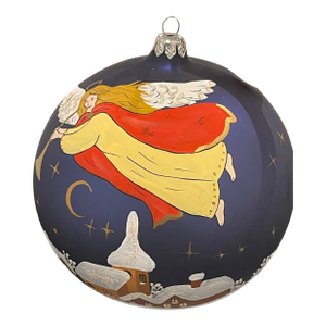 Unique Jumbo Christmas Ornament Ball Handpainted Vintage
