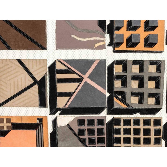 Giorgio Saporiti Saporiti Cubic Leather Patchwork Tapestry, 1997 For Sale - Image 4 of 6