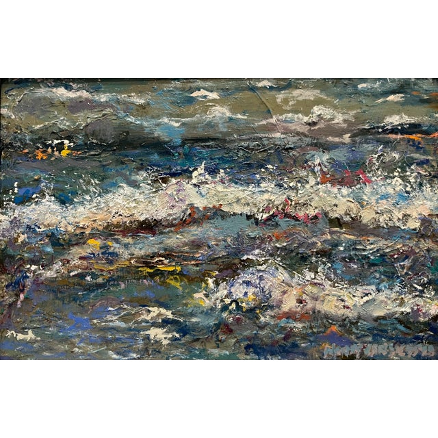 Contemporary, Original, Expressionist, Seascape, Oil Painting, by Van Ness For Sale - Image 4 of 8