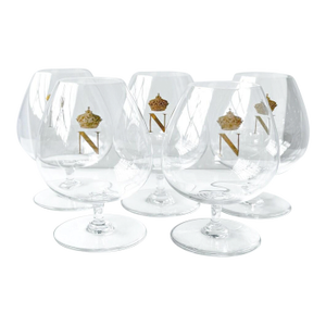 Vintage Baccarat Crystal Cognac Snifter Glasses - Set of 5