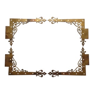 Antique Ornate Solid Brass Architectural Corner Braces, Set of 4 For Sale