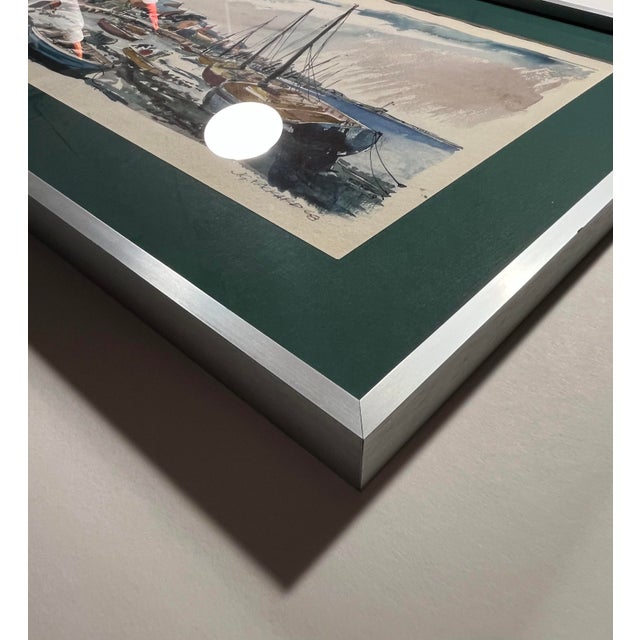 1968 Original Watercolor "Maldon, Essex" by English Artist j.g. Packard, Signed For Sale In Los Angeles - Image 6 of 7