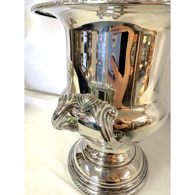 Vintage Silverplate Trophy Cup Shape Champagne Bucket For Sale - Image 10 of 17