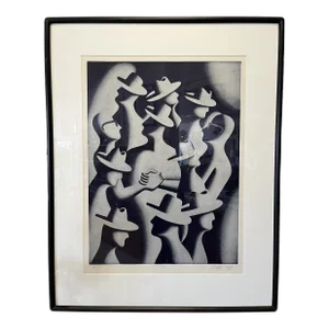 Original Artist Proof 5/5 1988 Signed Mark Kostabi ‘Merger’, Framed