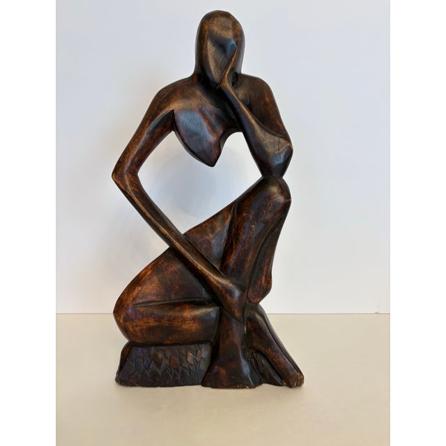 1980s 1980s “Thinking Man” From Ghana Mahogany Sculpture For Sale - Image 5 of 5