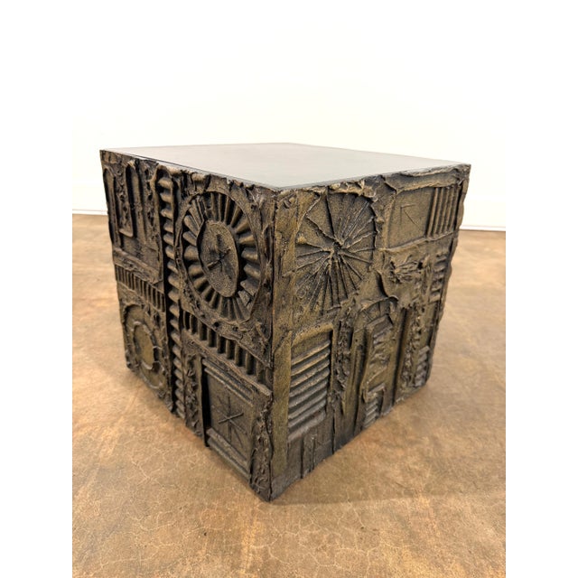 Mid 20th Century Adrian Pearsall Brutalist Cube Side Table, Resin & Wood, 1970s Design For Sale - Image 5 of 9