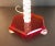 Mid Century Red & Clear Swirl Lucite Table Lamp For Sale - Image 4 of 6