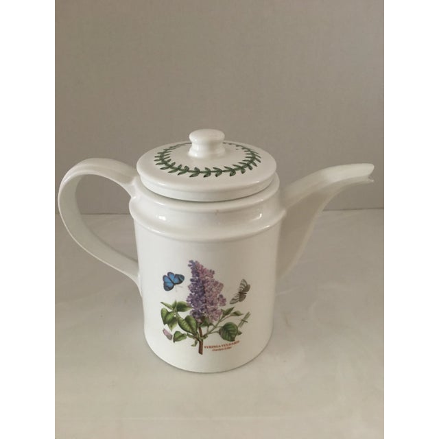 Portmeirion Botanical Garden 5 1/2 cup coffee pot, in “Garden Lilac” pattern. Made in Britain. Measures 7.25” high x 9.5”...