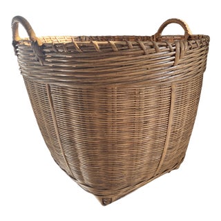 1930s Rustic Woven Medium Sized Basket For Sale