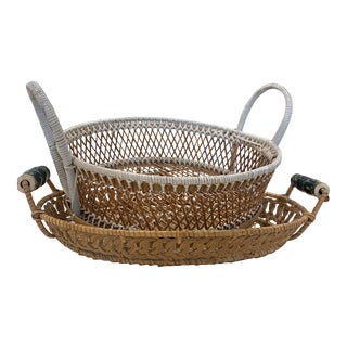 Vintage Boho Chic Baskets For Sale