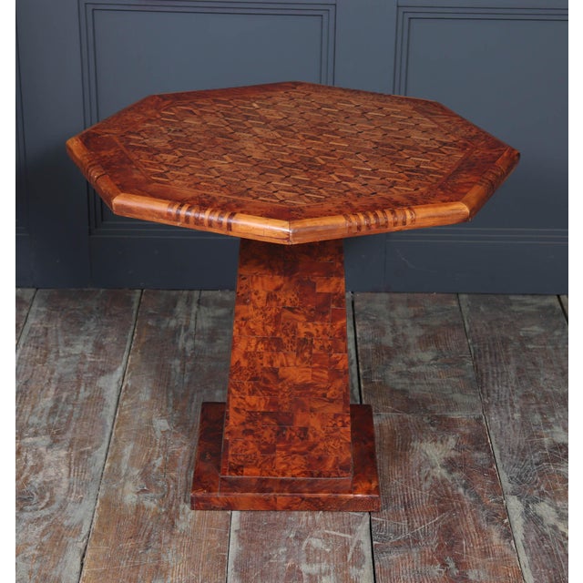 1950s French Occasional Pedestal Table in Burr Elm, 1950s For Sale - Image 5 of 16