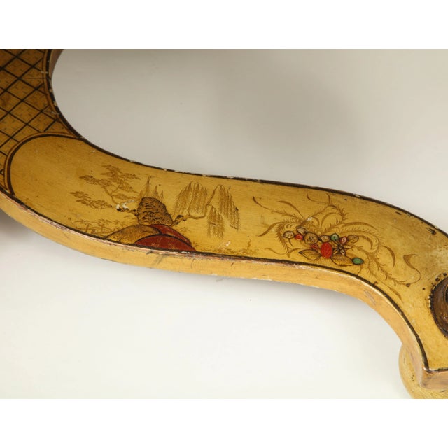 Tan William and Mary Style Silk and Ochre-Painted Bench For Sale - Image 8 of 11