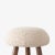 Wooly Ottoman in Natural Faux Lambswool & Walnut by Object Refinery For Sale In New York - Image 6 of 9