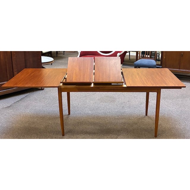 Teak Dining Table With 3 Butterfly Leaf Extensions Uk Import C. 1960's For Sale - Image 12 of 18