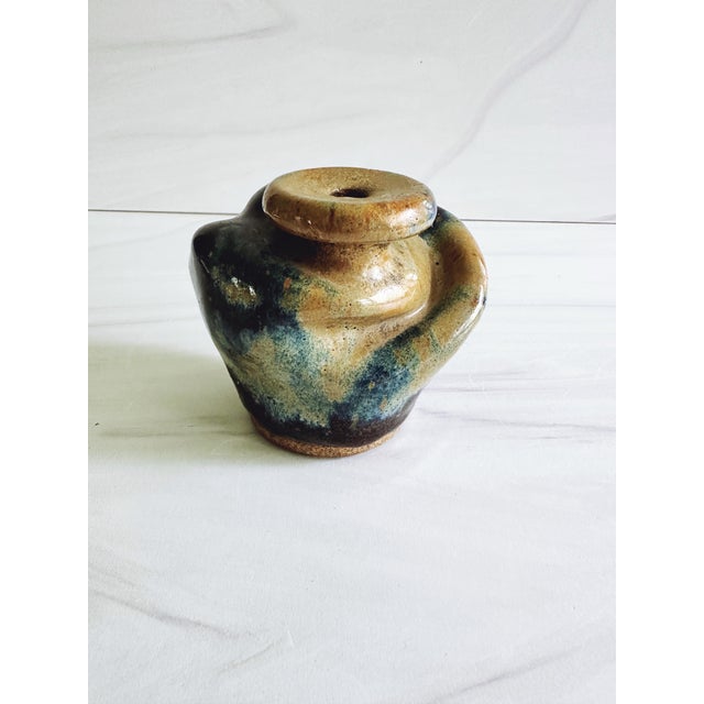 Mid-Century Modern Vintage Midcentury Pottery Vase / Ceramic Weed Pot / Studio Pottery For Sale - Image 3 of 10