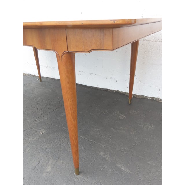 Mid Century Modern Extra Long Dining Table With 3 Leaves 6426 For Sale - Image 9 of 18