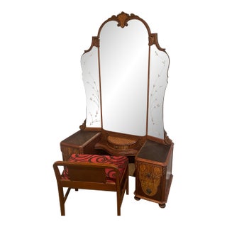 Antique Art Deco Princess Dresser Vanity For Sale