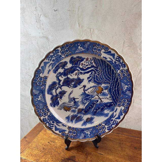 Blue Japanese Earthenware Dish, 1950 For Sale - Image 8 of 14