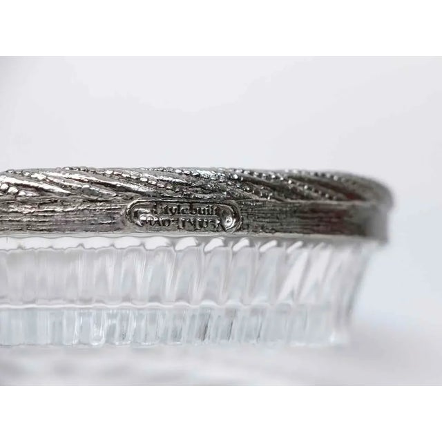 Olde New Stock Nickel Plated Glass Soap Dish For Sale - Image 6 of 11