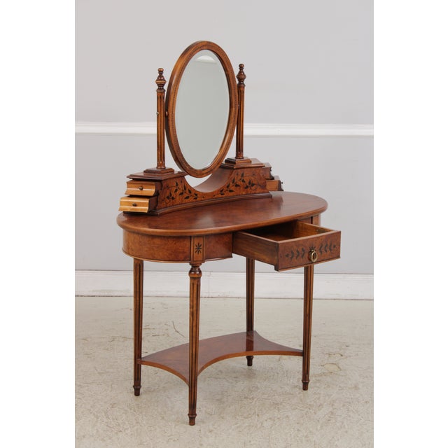 Rho Mobili Louis XVI Inlaid Vanity Dressing Table For Sale In Philadelphia - Image 6 of 17