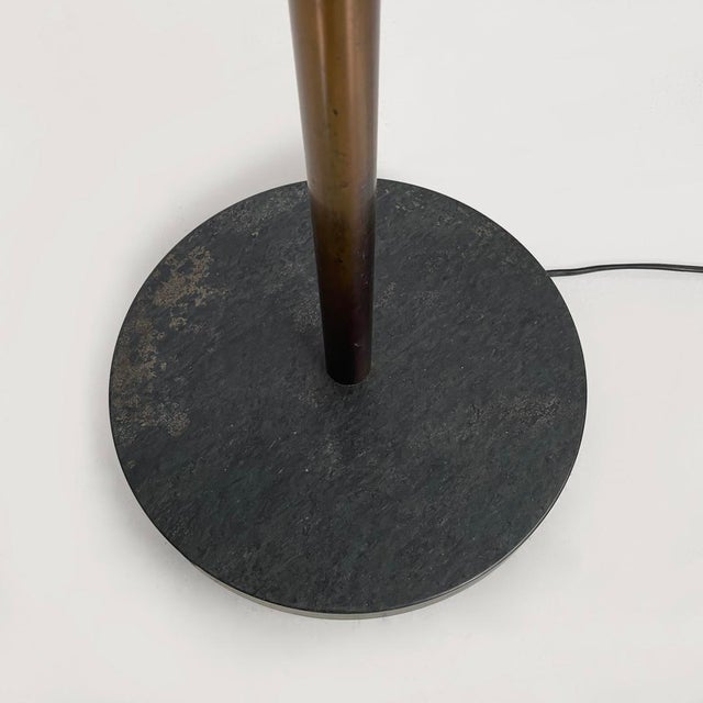 Art Deco Italian Brass Floor Lamp with Adjustable Arm and Dark Marble Base, 1940s For Sale - Image 14 of 18