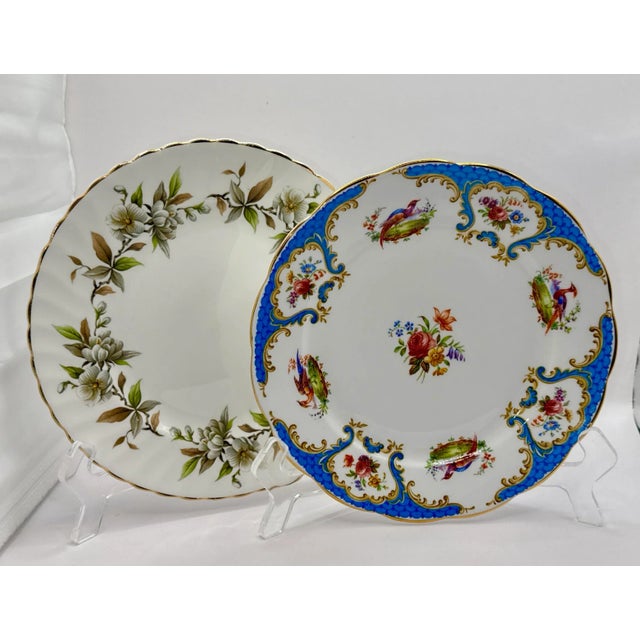 Crown Staffordshire English Fine Bone China Dessert Plates - S/12 For Sale - Image 4 of 12
