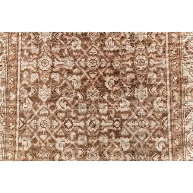 Brown Doris Leslie Blau Antique Malayer Allover Warm Tan Runner In - c. 1920 For Sale - Image 8 of 9