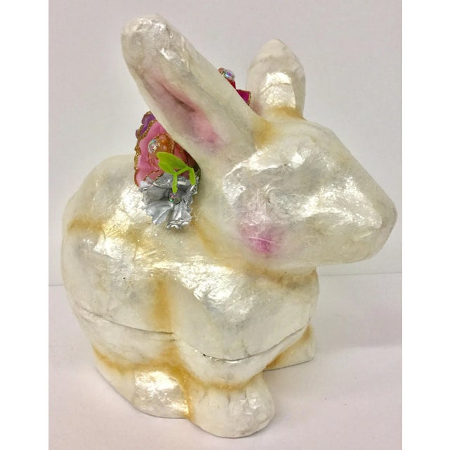Bunny Rabbit Artisan Capiz Shell Covered Candy or Trinket Dish For Sale In Portland, ME - Image 6 of 10