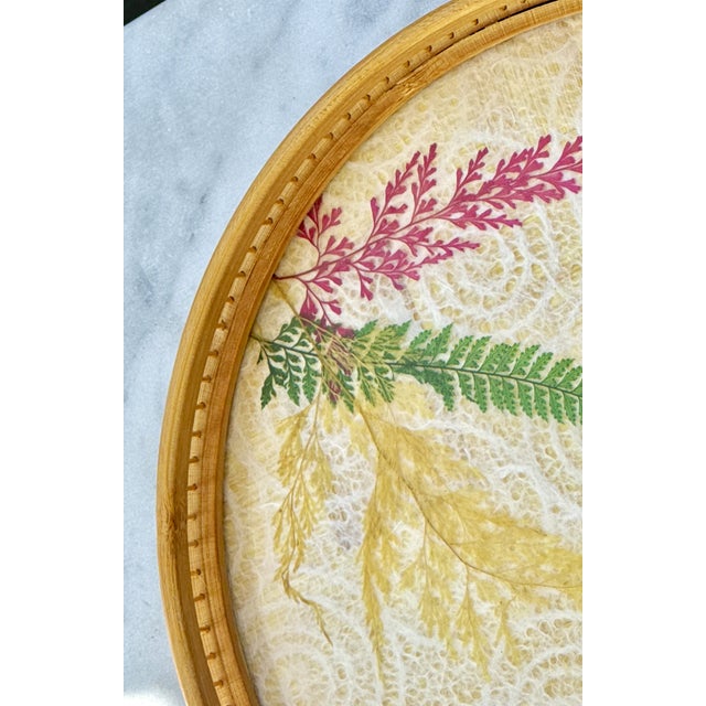 Vintage Butterfly Rattan Trimmed Serving Tray / Platter For Sale In New York - Image 6 of 8