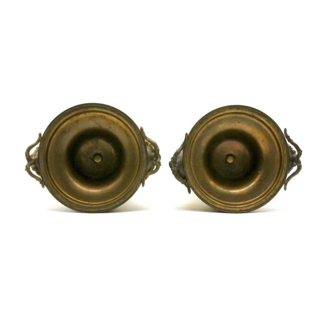 Bronze Mounted Porcelain Covered Urns - a Pair For Sale - Image 11 of 13