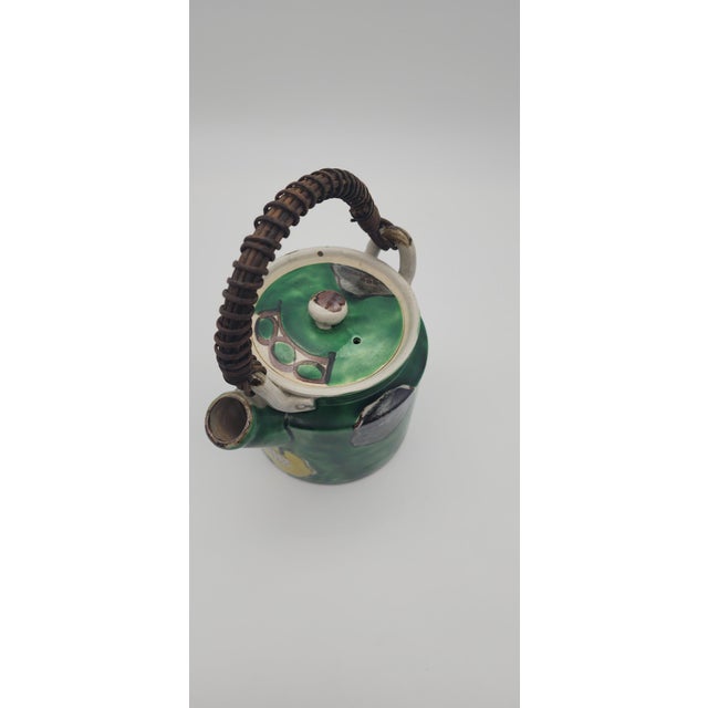 Green Vintage Japanese Tea Pot For Sale - Image 8 of 8