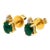 18ct Yellow Gold Emerald & Diamond Stud Earrings 1.06ct 2.41g, A Pair For Sale