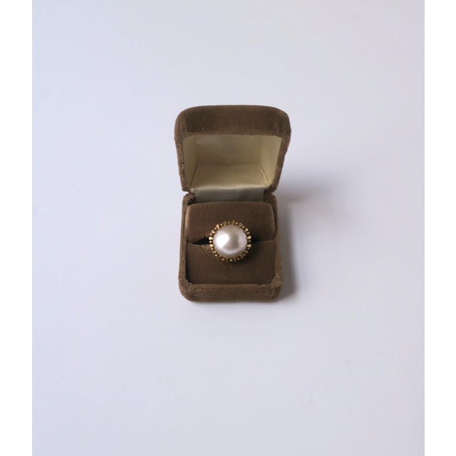 1970s Pearl and Gold Cocktail Ring For Sale - Image 12 of 15