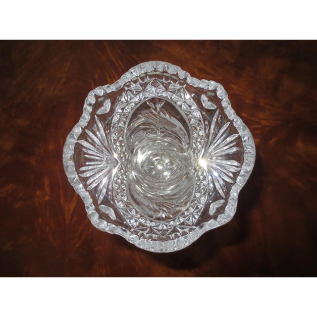 1940's Hofbauer Byrdes Aramis Birds Hand Cut Lead Crystal Vase For Sale - Image 4 of 8