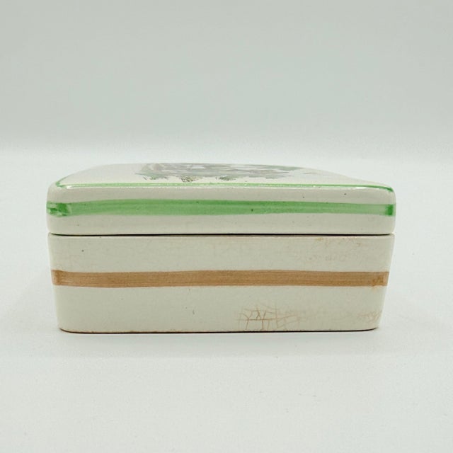 English Vintage English Peasant Village Equestrian Horse & Carriage Trinket Box For Sale - Image 3 of 8